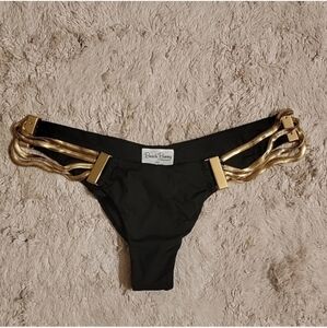 Beach Bunny Black and Gold Bikini Bottom